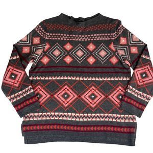 Talbots Lambswool Blend Argyle Patterned Sweater Sz XL